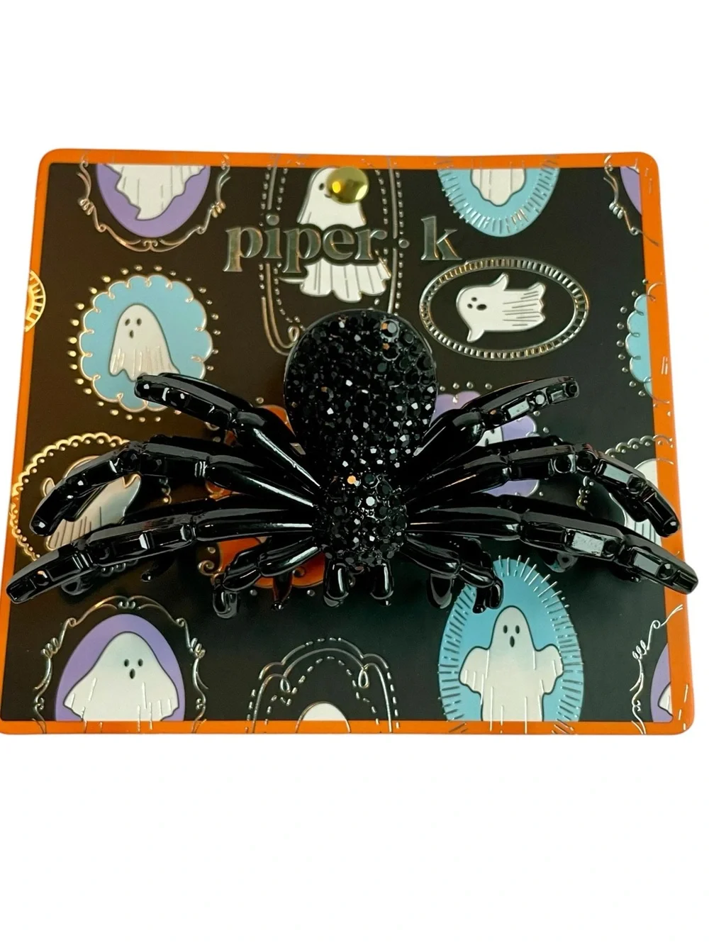 Piper K Black Sparkle Spider Hair Clip - Accessories